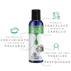 Kit Pestañas Y Cejas Perfectas | Aceite De Ricino 100% Natural + Contenedor Y Aplicador De Rimel | Tratamiento Natural Para El Crecimiento | Restaura E Hidrata | 90ml Árbora