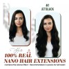 Hetto Extensiones De Cabello Natural 22in #1 Negro Azabache 50gr