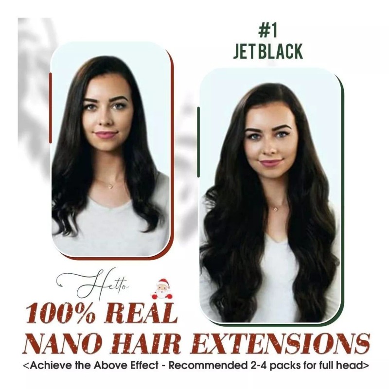 Hetto Extensiones De Cabello Natural 22in #1 Negro Azabache 50gr
