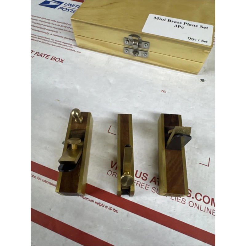 Brand May Vary 3 piece Micro Mini Brass Hand Plane