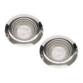 Keeney K820-33 2 Pcs Stainless Steel Kitchen Sink Drain Strainer Wide Rim 4.5" Diameter (Large) Anti Clogging Technology (2 Piece)
