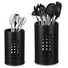Ixydor 2 Pieces Kitchen Utensil Holder for Countertop, Black Stainless