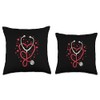 Stethoscope Heart Throw Pillow