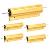 BokWin 5 Pcs 100W 1Ohm 5% Wirewound Resistor,Aluminum Shell Resistor,Gold