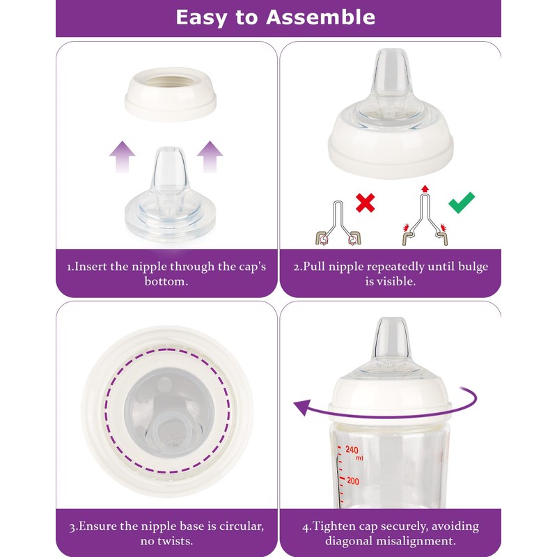 Sippy Spout Nipples for Pigeon PPSU&PP Nursing Baby Bottle and