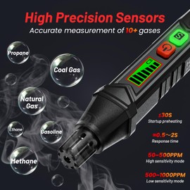 YOJOCK Natural Gas Leak Detector,Gas Leak Detector with Audible & Visual Alarm,Portable Gas Detector Sniffer to Locate Combustible Sources Like Propane,Methane for Home & RV