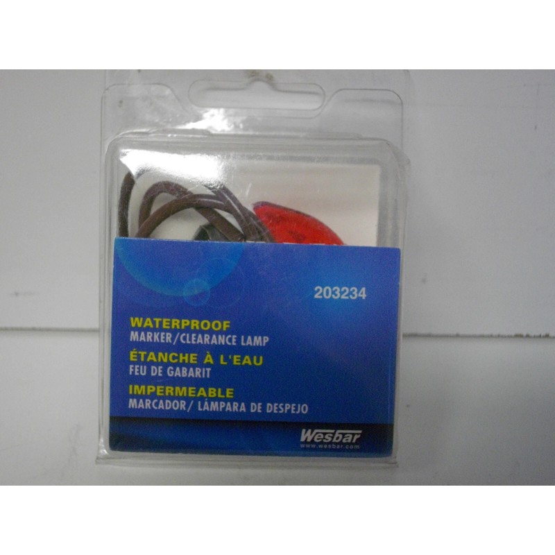 Wesbar 203234 Waterproof Red Side Marker Clearance Light