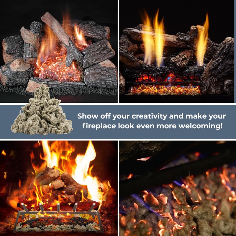 TOSRWGLL Gas Fireplace Glowing Embers,Rock Wool Embers for Indoor Gas