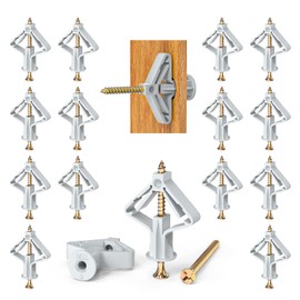 Ronoza Pack of 100 Butterfly Cavity Dowels, Plasterboard Dowels with Screws, Rigypsum Dowels for Plasterboard, Plasterboard Fibreboard, Fixing in Concrete