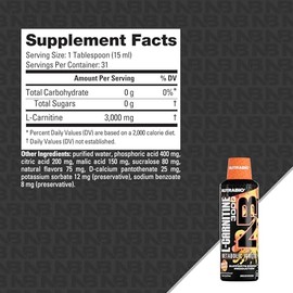 NutraBio – L-Carnitine Liquid Shots – 3000mg – 10mg of Vitamin B-5 – Zero Carbs & Azucar – 31 Servings - Peach Rings - Sin OMG - Sin Gluten