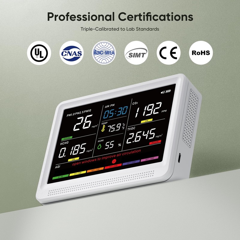 bonoch 16 in 1 Air Quality Monitor Indoor Real-Time Wildfire