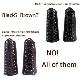 HHCSVJHS 2pairs Unisex Adjustable Medieval Leather Arm Guards - Renaissance Costume Accessory, Vintage Battle Attire (2 Pairs CS)