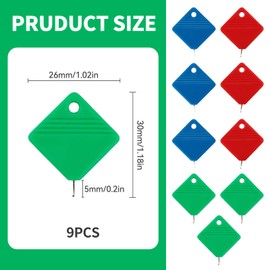 9PCS Square Plastic Needle Threaders, Needle Threader for Hand Sewing, Sewing Supplies Easy Threading Embroidery Floss Cross Stitch Clothing Mending for Seniors & Beginners