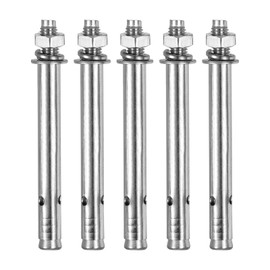 DTGN M8 x 100 Hex Expansion Bolts - 5Pack - Good for Concrete Dry Brick Block Walls - 304 Stainless Steel - Silver