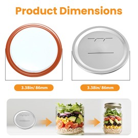 100pcs Mason Jar Lids for Wide and Regular Mouth Jars - Canning Lids Regular Mouth, Compatible With Electric Vacuum Sealers (86mm)