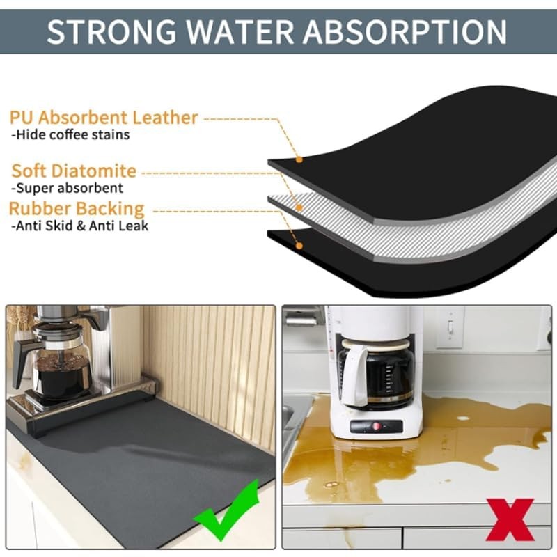 Drying Mat, Tableware Drying Mat, 60 x 50 cm, Quick-Drying