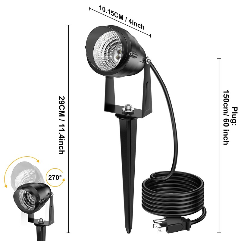 Musuger 1500LM LED High Brightness Outdoor Landscape Lighting 15W RGB