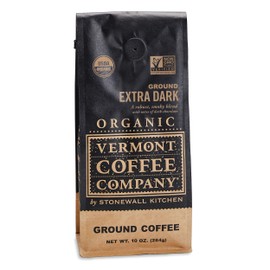 Vermont Coffee Company Extra Dark Roast, Ground Arabica Coffee, Organic, Non-GMO, 10 Ounce Bag