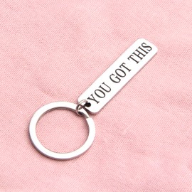 BNQL You Got This Keychain Positive Quote Uplifting Key Chain Recovery Gift (Silver keychain)