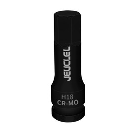 JEUCLEL 18mm Hex Impact Bit Socket, H18 1/2-Inch Impact Drive Allen Socket, Cr-Mo Steel Lengthen Hex Screwdriver Adapter for Electric Ratchet Wrenches Fastening Screws