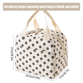 Insulated Lunch Bag for Women & Kids, Reusable Leakproof Cooler Tote Bag for Work, School, Picnic, Large Capacity Cute Lunch Box Gift (Beige Floral)