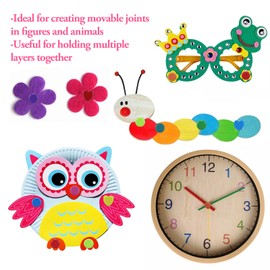 200 Pieces Colorful Pastel Clips with 100 Round and 100 Heart Shaped Ribbons Paper Binder for Scrapbooking Card Making Crafts Kids