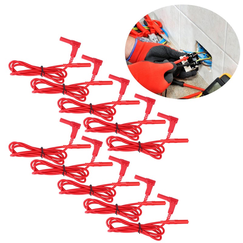 10 Sets Multimeter Test Line 4mm Male to Male Leads