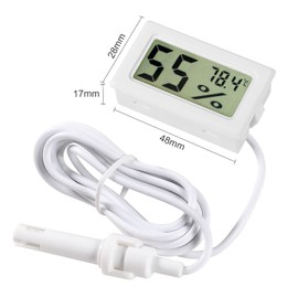 AITIAO 2Pcs Mini Digital Thermometer Hygrometer with Probe TPM-10 Indoor Temperature Humidity Meter LCD Fahrenheit (℉) Display Hygrometer Thermometer Gauge for Incubator Reptile Plant Terrarium
