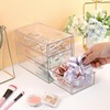 Hipiwe Hair Accessories Box Clear Desk Organizer Box with 3