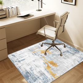 WTHYGB Office Chair Mat for Hardwood Floor Abstract Washable Desk Throw Rug for Rolling Chair Non-Slip Computer Chair Protector 48”x60”