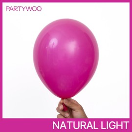 PartyWoo Hot Pink Balloons 140pcs Different Sizes of 18 12 10 5 Inch Magenta Fuchsia Dark Pink Balloon Arch Kit Garland for Bridal Baby Shower Birthday Butterfly Princess Party Decorations Pink-Y39