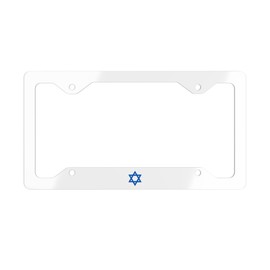 Star of David License Plate Frame Support Israel Judaism Car Accessory