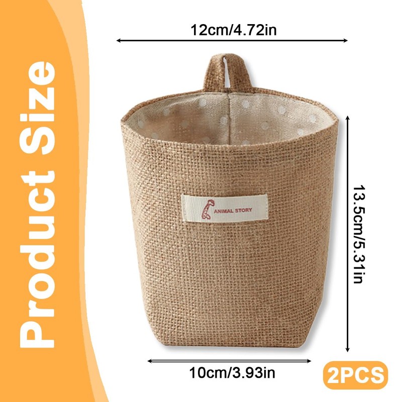 OUDQFCJ Cotton Linen Storage Bag, Removable, Foldable, Washable, Hanging Storage