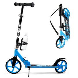 Scooter for Kids Ages 6+, Teens & Adults, Max Load 240 LBS, Foldable Kick Scooter with 8-inch Big Wheels, Kickstand, 3 Adjustable Levels, Rear Brake,
