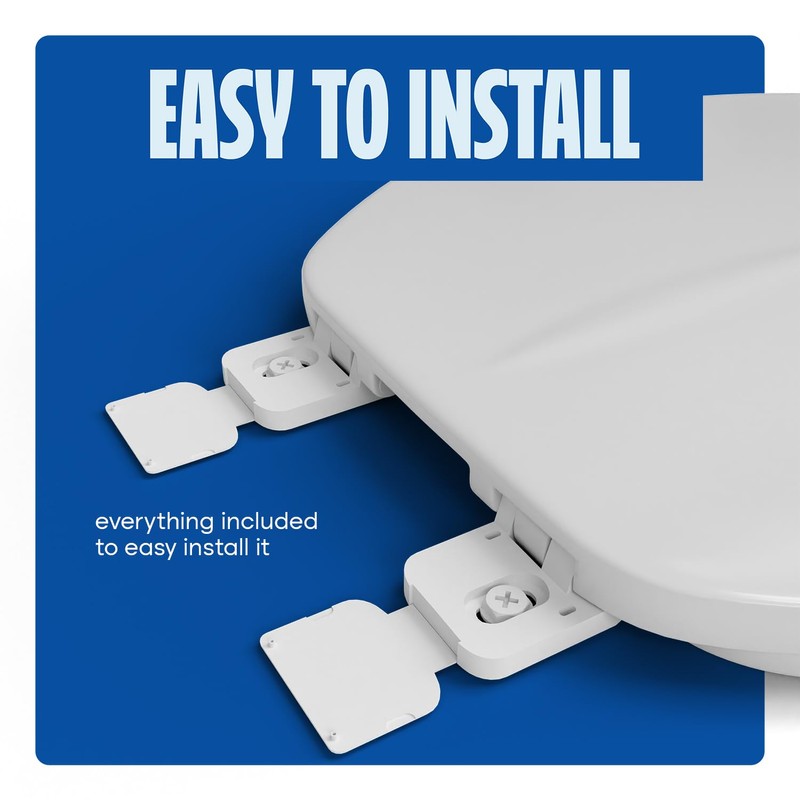 HIGHCRAFT Premium Round Toilet Seat with Adjustable Hinges - Molded