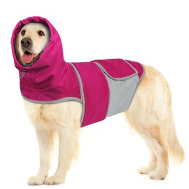 Dog Anxiety Shirt with Hood, Thunder Vest Noise-Reducing, Skin-Friendly Relief Calming Jacket for Storm, Separation, Festive Fireworks, Vet Visits, L, Bright Red