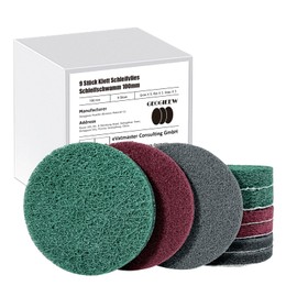 Pack of 9 Velcro Sanding Fleece, 3 Sanding Sponge 100 mm, Polishing Sponge for Random Orbital Sanders, Red