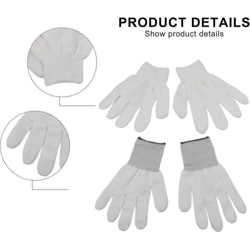 Guantes de baño exfoliantes blancos reversibles para limpieza profunda corporal