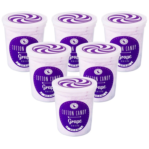 Purple Grape Cotton Candy 6 pack – Unique Idea for Holidays, Birthdays, Gag Gifts, Party Favors