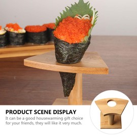 YARNOW Japanese Style Temaki Sushi Roll Holder Ice Cream Cone Holder with 1Compartments Holes Kitchen Dining Decor Display Stand Restaurant Supply Serveware