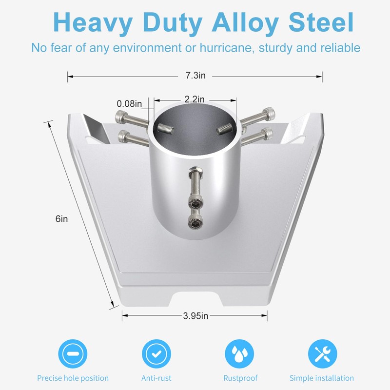 Heavy Duty Starlink Gen 3 Pipe Adapter, Starlink V4 Pole