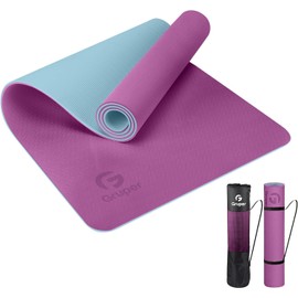 Yoga Mat Non Slip, Eco Friendly Fitness Exercise Mat with Carrying Strap,Pro Yoga Mats for Women,Workout Mats for Home, Pilates and Floor Exercises (Purple/Teal, Thickness-8mm)