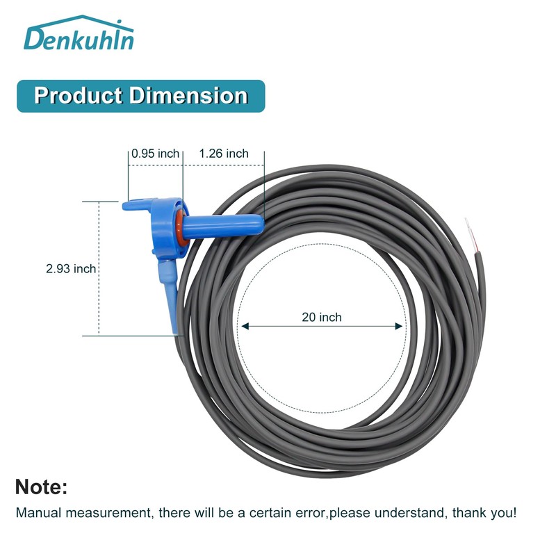 Denkuhin 520272 Temperature Sensor and 20 Feet Cable Fit for
