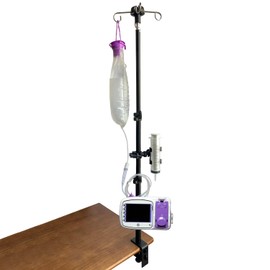 Feeding Tube Holder Stand Compatible Infinity Kangaroo Pump Rack for Gravity Syringe,Portable IV Pole for Travel,Enteral Gastrostomy Telescopic Pole,NG Tube Supplies Accessories (43 Inchs with Clamp)