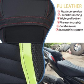 SHINKXMT Front Driver Rider Seat Saddle Cushion Rear Passenger Seat Pad Soft Cushion fit for Ka-wa-sa-ki Z900 Z 900 Z-900 Accessories 2017-2023 (Rear Seat-Green)