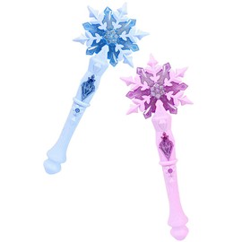 SAFIGLE 2Pcs Kids Light Up Snowflake Fairy Wands for Children, Girls Princess Wand Snowflake Wand with Sound