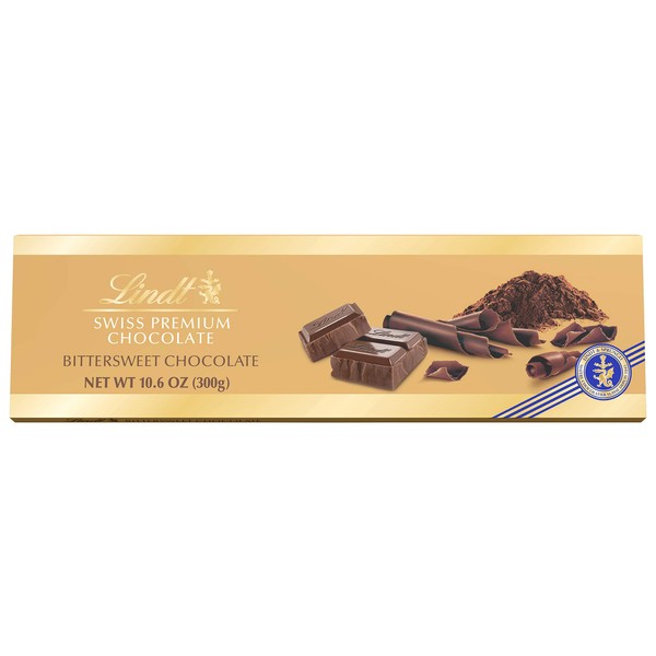 Lindt Swiss Bittersweet Chocolate Bar, 10.6-Ounces Packages (Pack of 4)