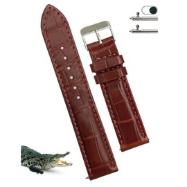 [vinacreations] Crocodile Watch Strap, Quick Release Spring Bars, Men's Replacement Watch Band, Crocodile, Arm, Buckle, Handmade, Luxury, Handmade, 22 mm