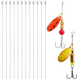 100PCS Fishing Wire Spinner, Stainless Steel Lure Making Supplies, Fish Wire Shaft Kit for Hanging, Fishing Spinners Rigs for Crafts - 0.7 * 16cm