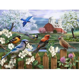 The Jigsaw Puzzle Factory Songbirds Sunflower, Spring and Birds Puzzle Games for Adults and Family, Ages 12 and Up, 550 Piece, 100% Biodegradable
